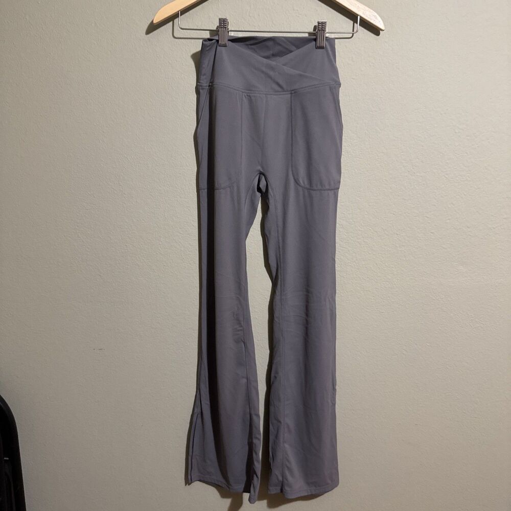 Women’s Gray Athletic Leggings High Rise Stretch Workout Yoga Pants Small